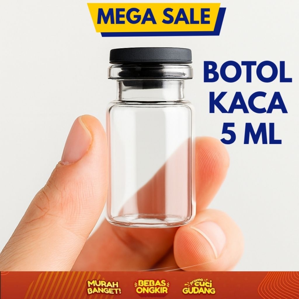 Botol Kaca 5 ml / BOTOL VIAL 5 ML BARU