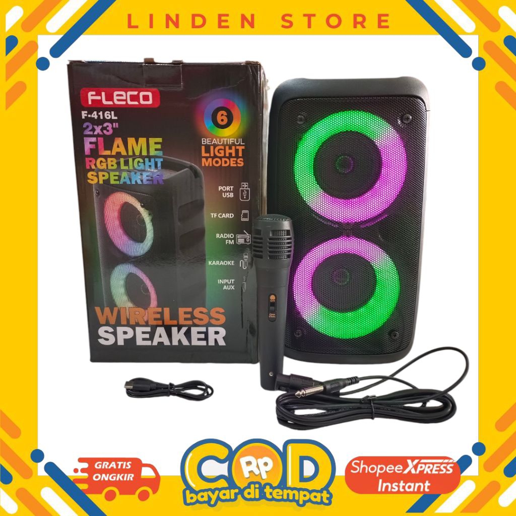 LSID Speaker FLECO 2×3" F-416L FREE Mic