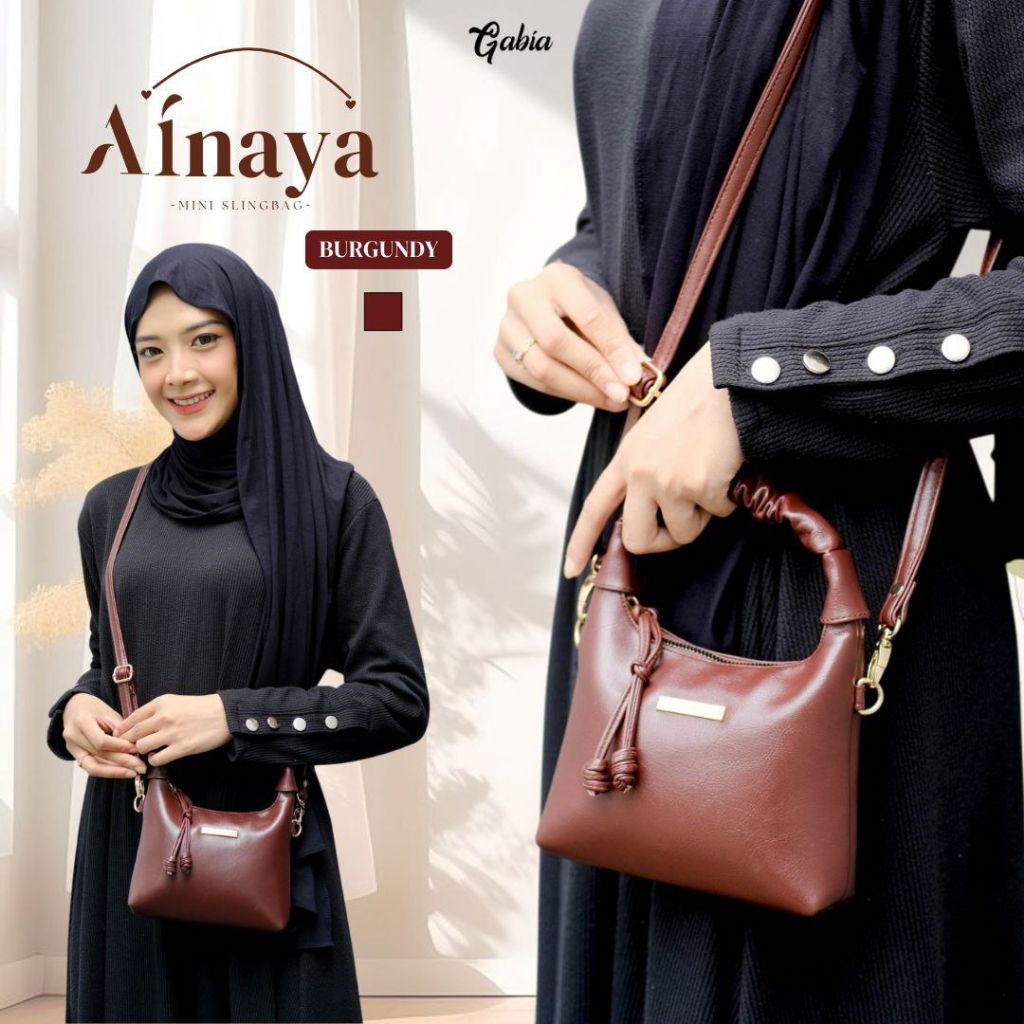 Ainaya mini bag - By Gabia Slingbag mini simple Tas mini terbaru bahan kulit sintesis