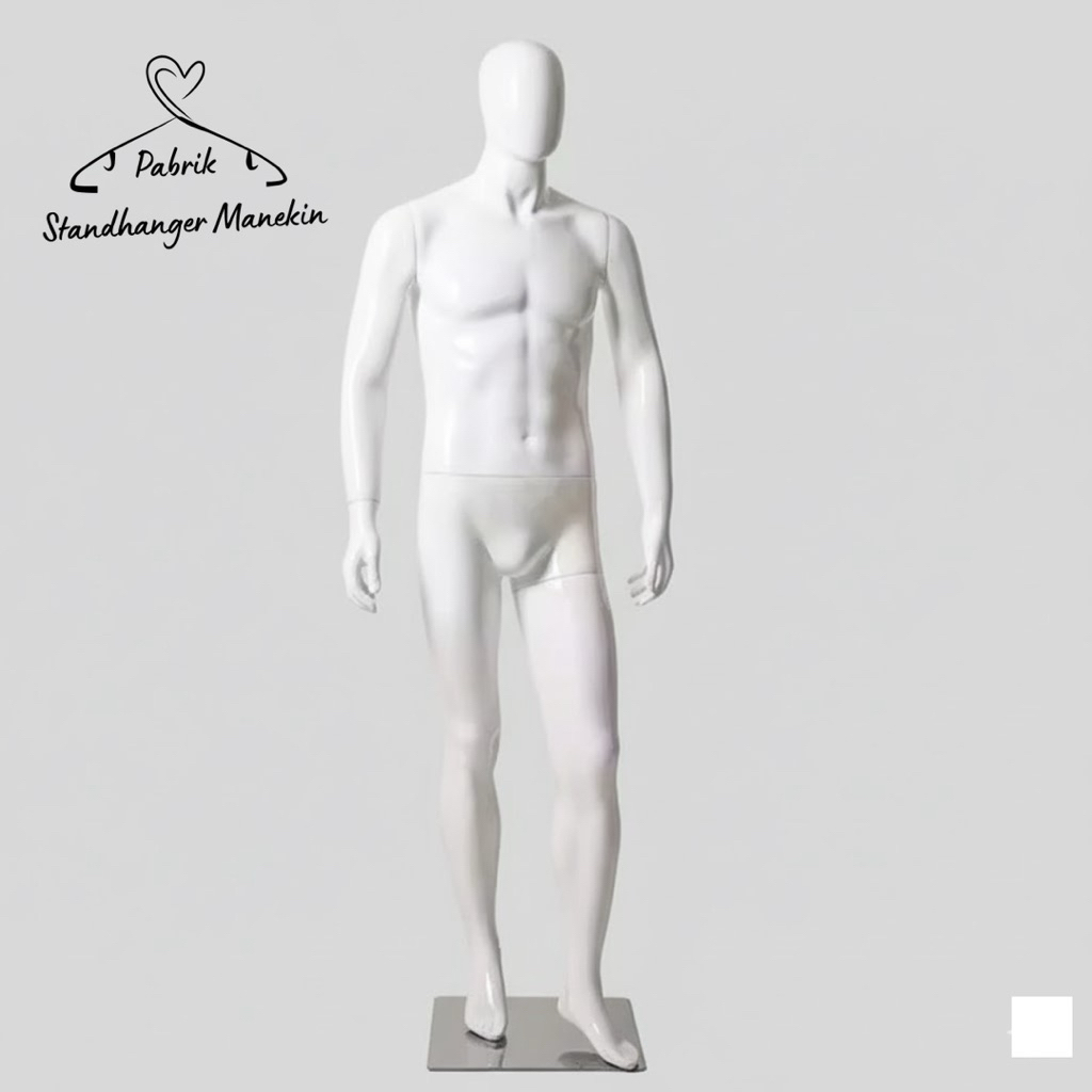 Manekin Full Body Kepala Alien Premium | Full Body Pria Fiberglass Model Kaki Maju | Manekin Jalu Be