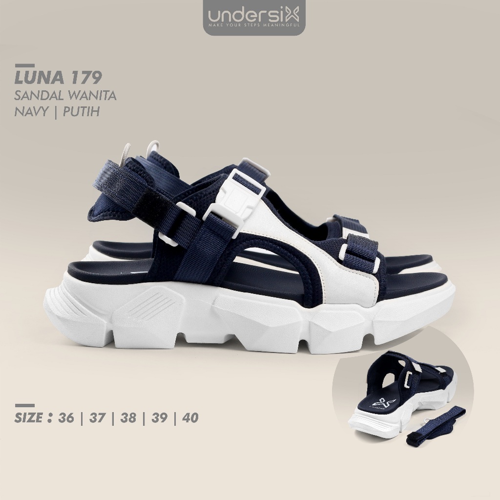 Undersix Luna 179 Hak 4 cm Sandal Wanita Stylish Nyaman || Undersix Luna 179 Sandal Gunung Wanita An