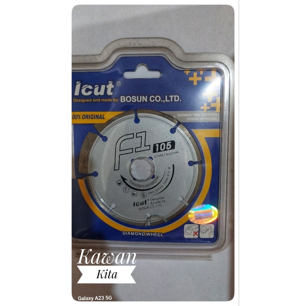 DIAMOND WHEEL 4" ICUT BOSUN F1 MATA POTONG KERAMIK GRANIT TEMBOK BETON