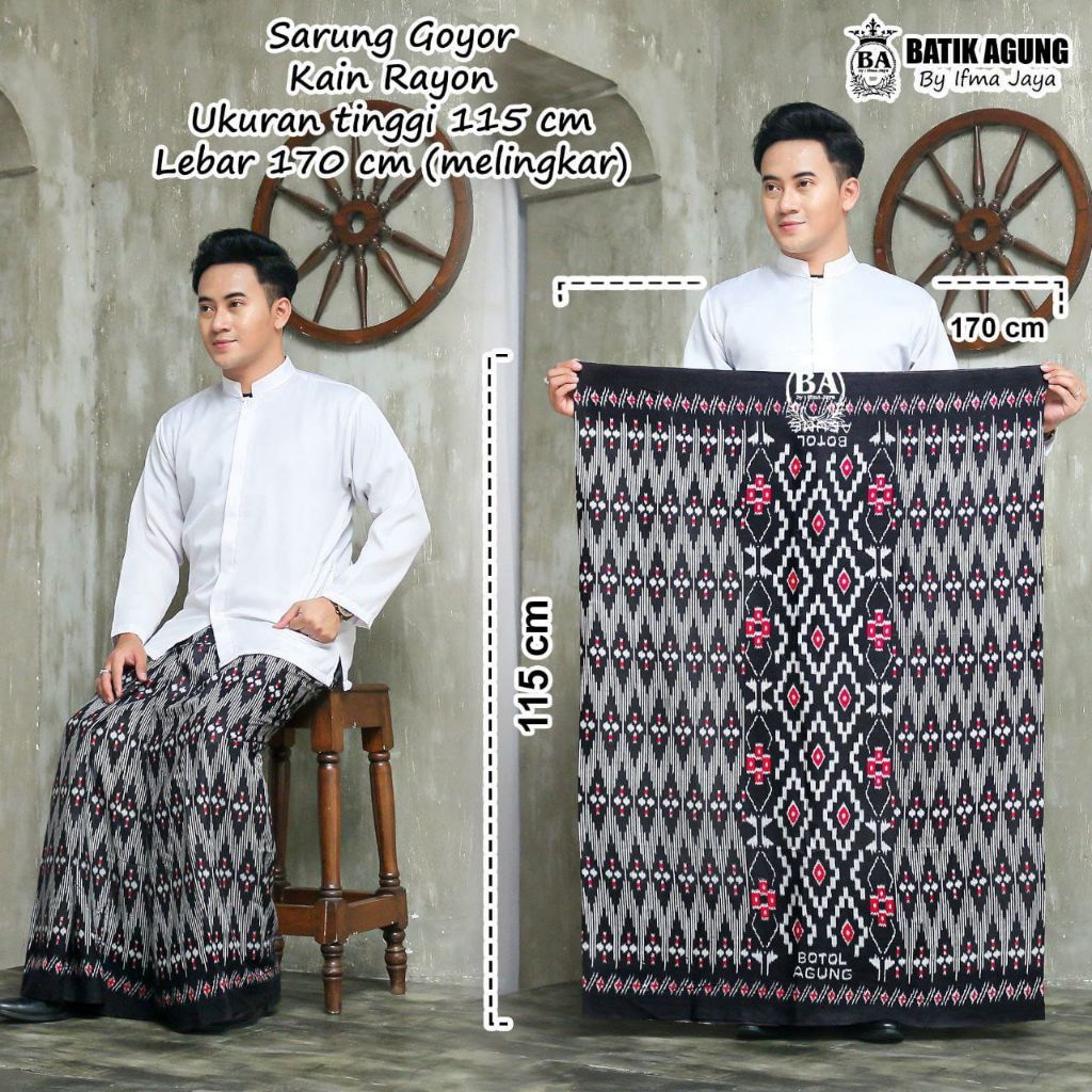 Sarung Batik Pria Bahan Rayon Sarung Kang Santri Sarung Batik Pekalongan Batik Agung