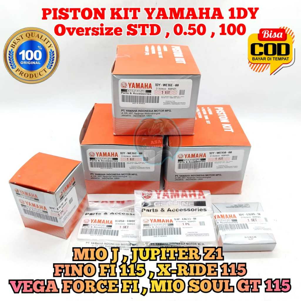 Piston Kit set 1DY Asli Original Motor Yamaha Ori YGP MIO J , JUPITER Z1 , FINO FI 115 , X-RIDE 115 