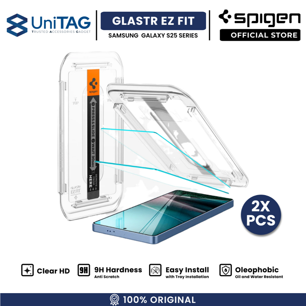 Tempered Glass for Samsung Galaxy S25 Ultra Plus FE Edge Spigen Glas tR EZ Fit Anti Spy Clear HD Ant