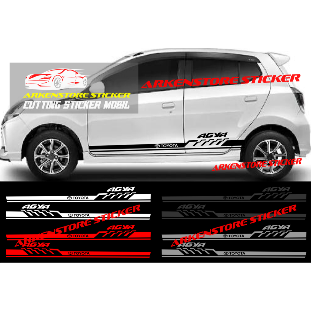 Promo sticker mobil agya cutting sticker stiker mobil toyota agya stiker agya