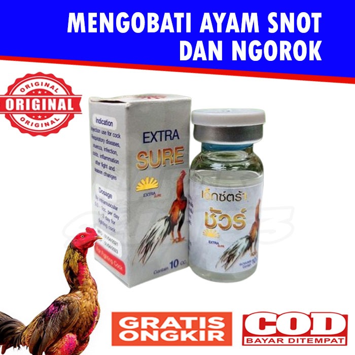 EXTRA SURE PUTIH 10 ml Obat Ayam Ngorok Snot CRD Pilek Ampuh