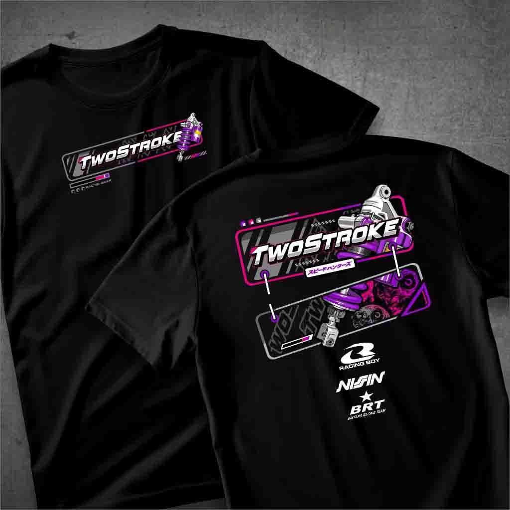 Kaos Two Stroke Shock - kaos Motor 2 Tak - Baju Kaos Motor 2 Stroke - Tshirt Pria Wanita