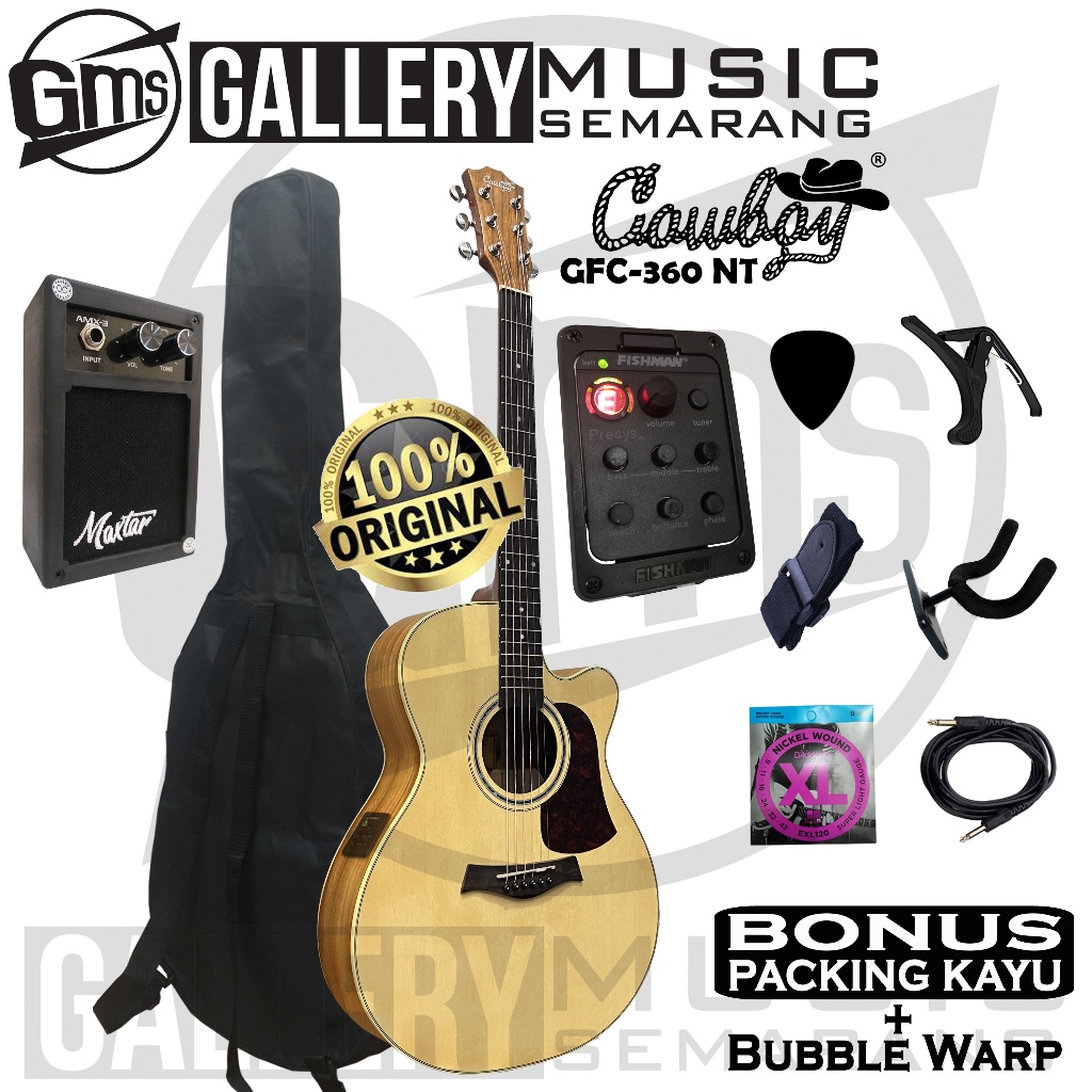 ORIGINAL Gitar Akustik Elektrik Cowboy GFC-360 NT Gitar Cowboy Original