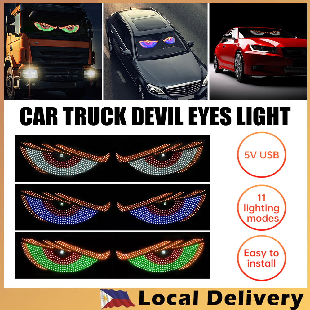 Lampu Devil Eye Merk Multi Mode Layar Tampilan LED Truk Depan Belakang Kaca Depan Mobil