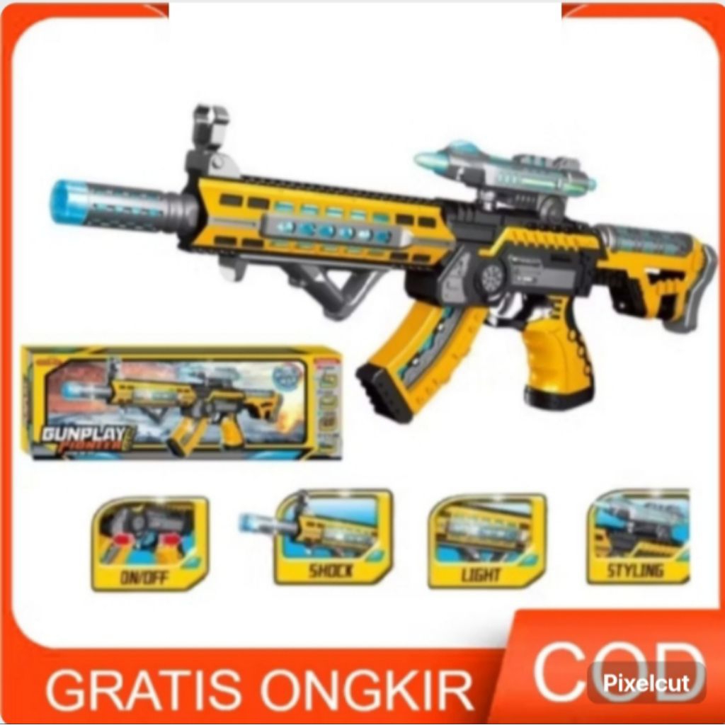 GUN RACING HEGEMONY Diecast Militer Mainan Tembakan Plastik Lampu/MAINAN PISTOL PISTOLAN/TEMBAKAN PE