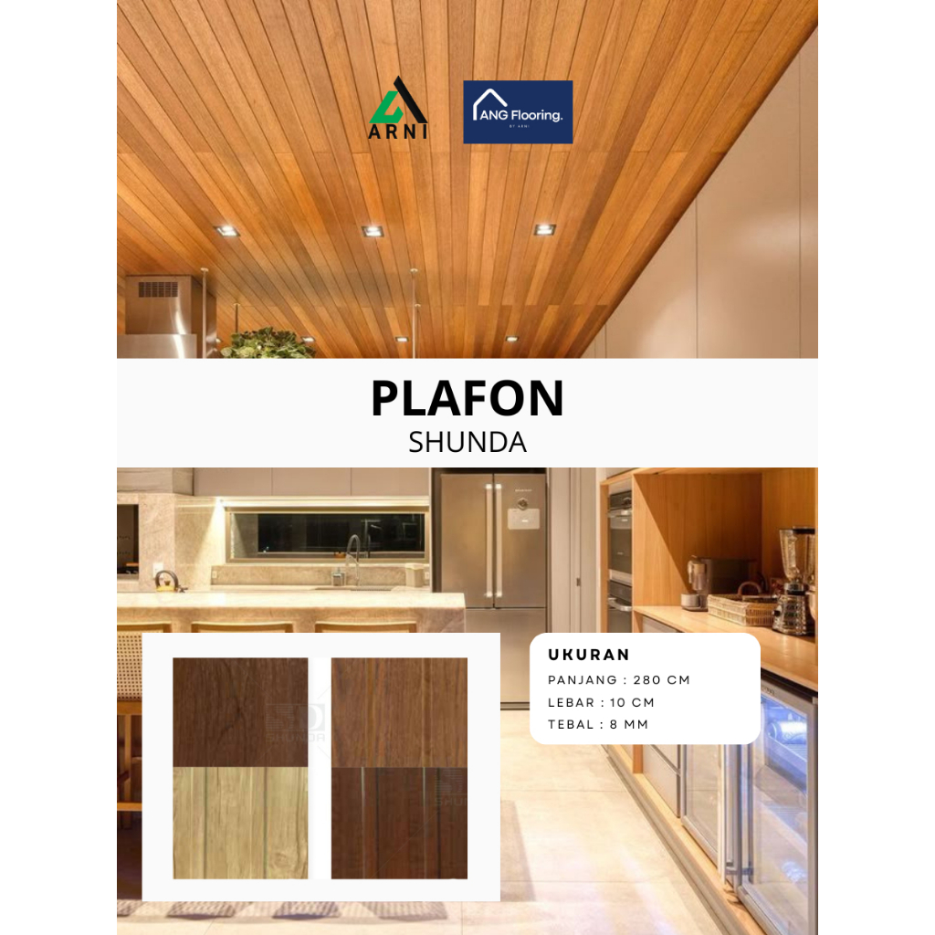 Plafon PVC Shunda | Anti Rayap, Tahan Lembap & Mudah Dipasang – Plafon Modern Elegan untuk Rumah & K
