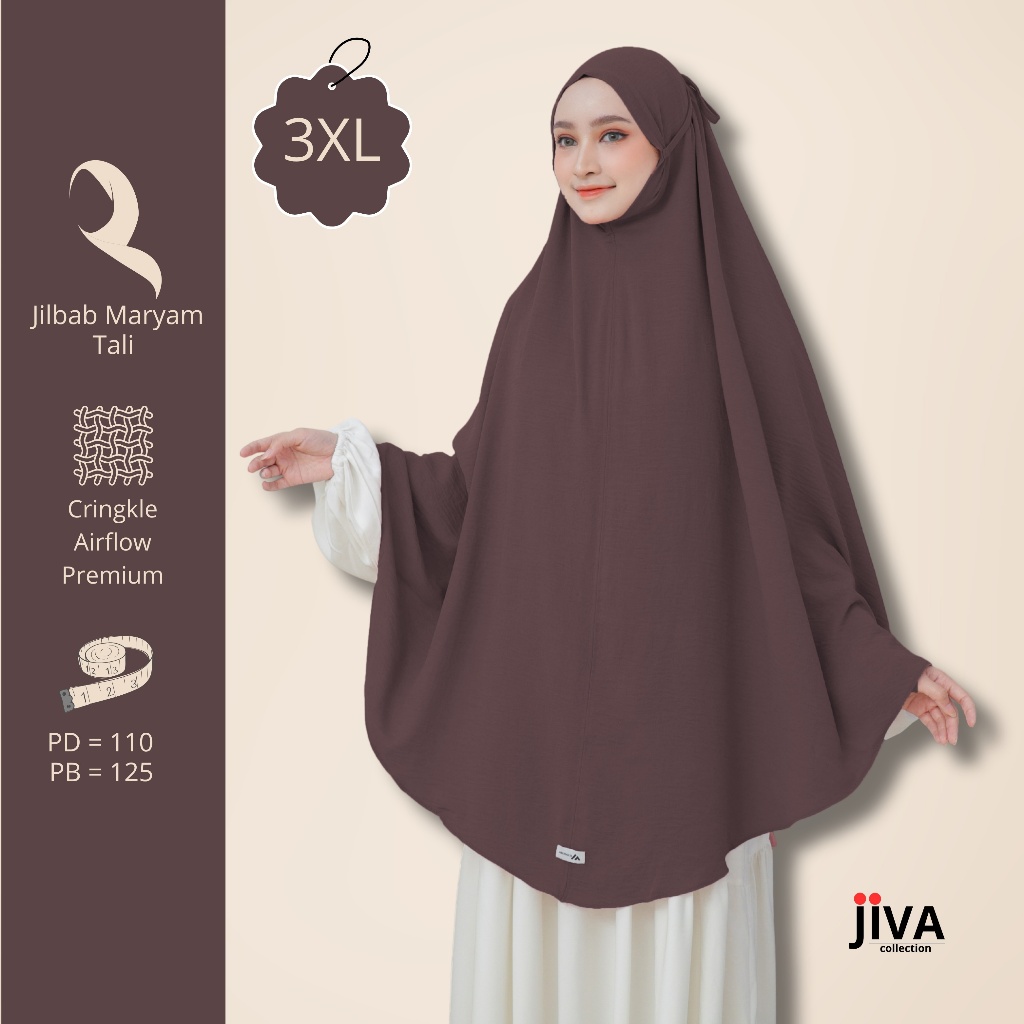 Khimar Jumbo XXXL Nonpet – Hijab Cringkle Airflow Premium Syar'i - Menutup Dada