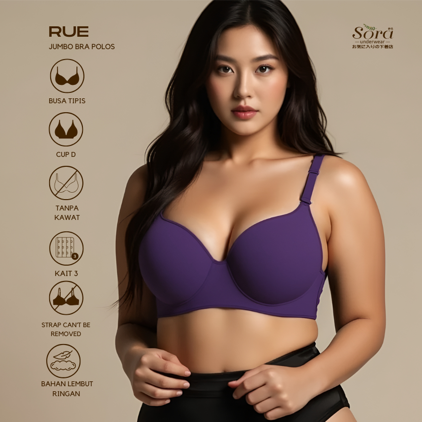 Bra bh beha pakaian dalam wanita tanpa kawat busa tipis tali jumbo big size cup besar 9221