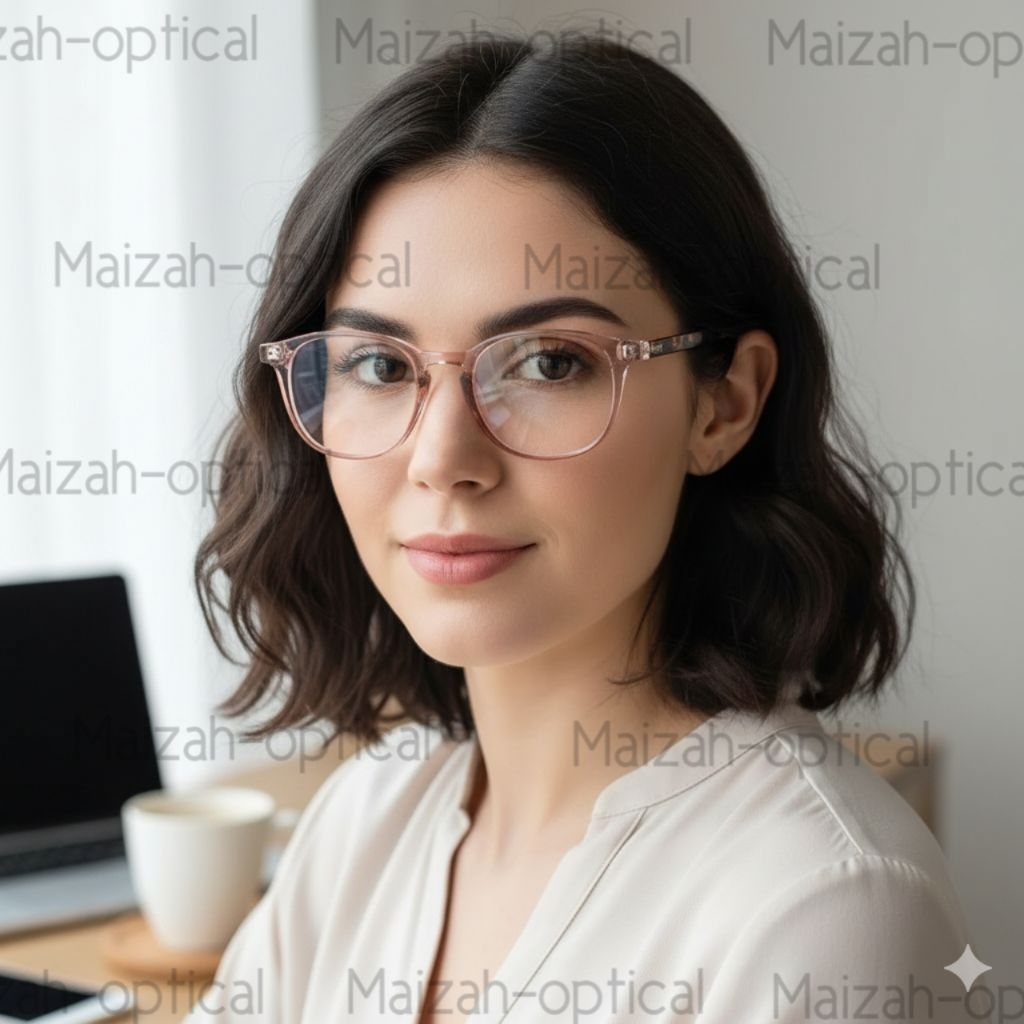 Kacamata wanita pria frame 8355 lensa bluecromic bisa request ukuran minus | kacamata photocromic mi