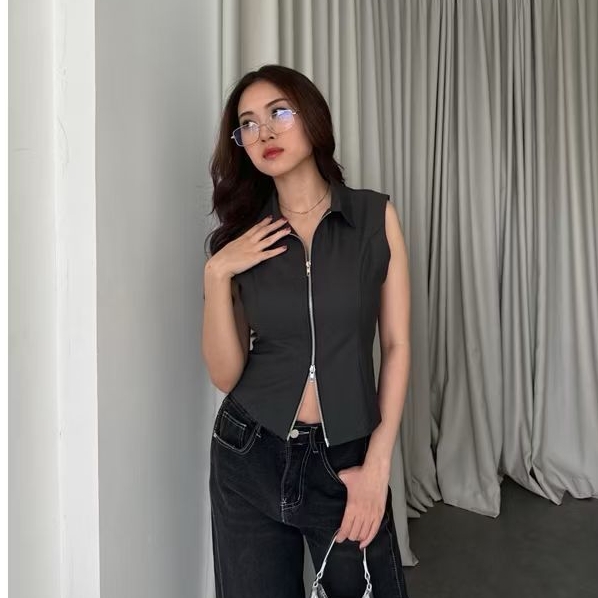 [LAVICH] atasan top baju wanita tanpa lengan sleeveless Kira Top