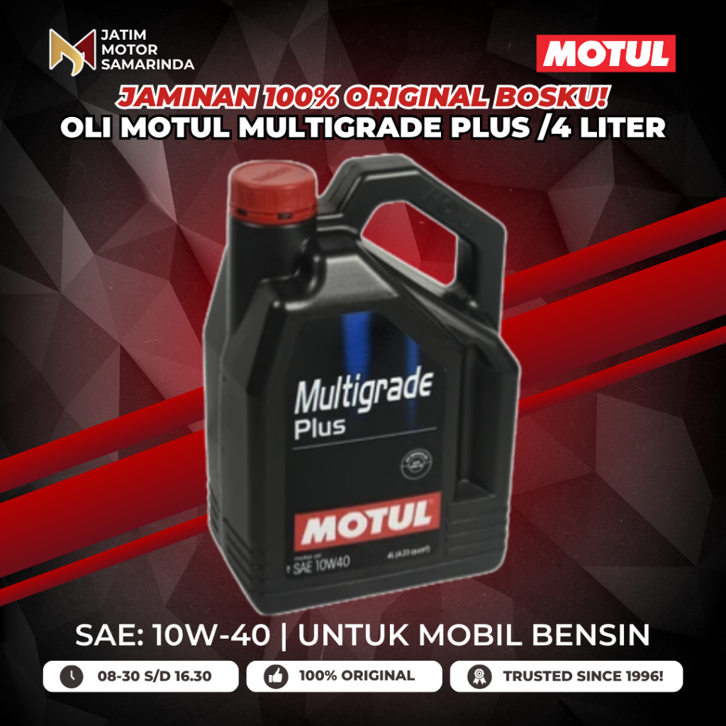 OLI MOTUL MULTIGRADE PLUS MOBIL GASOLINE BENSIN 10W-40 4000 ML / 4 LT ORIGINAL