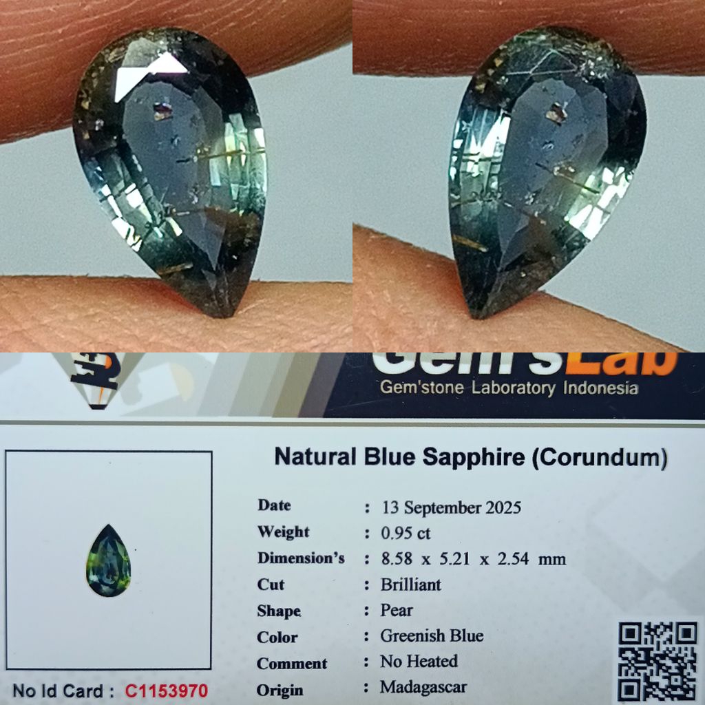 NATURAL BLUE SAPPHIRE MADAGASCAR NO HEATED MEMO GLI