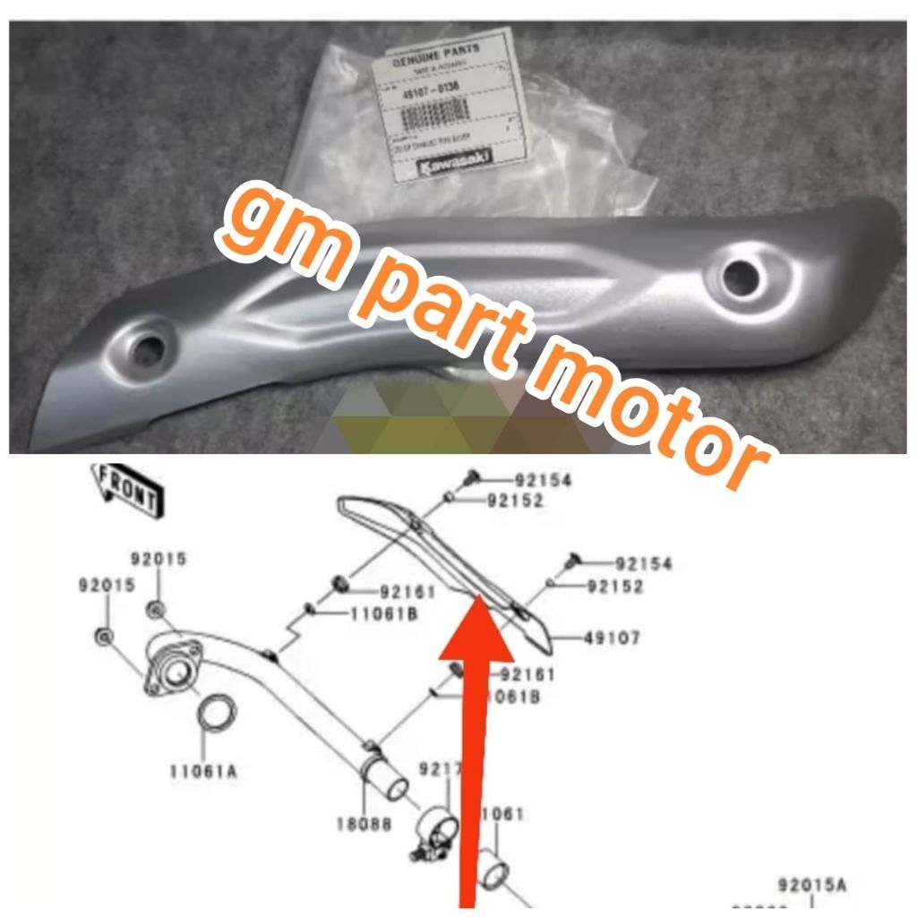 cover knalpot tutup leher knalpot KLX S original