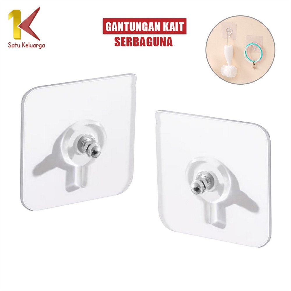 Satu Keluarga Gantungan Hook Kait dan Baut Tempel Dinding C1093 Magic Hook Tanpa Bor Serbaguna