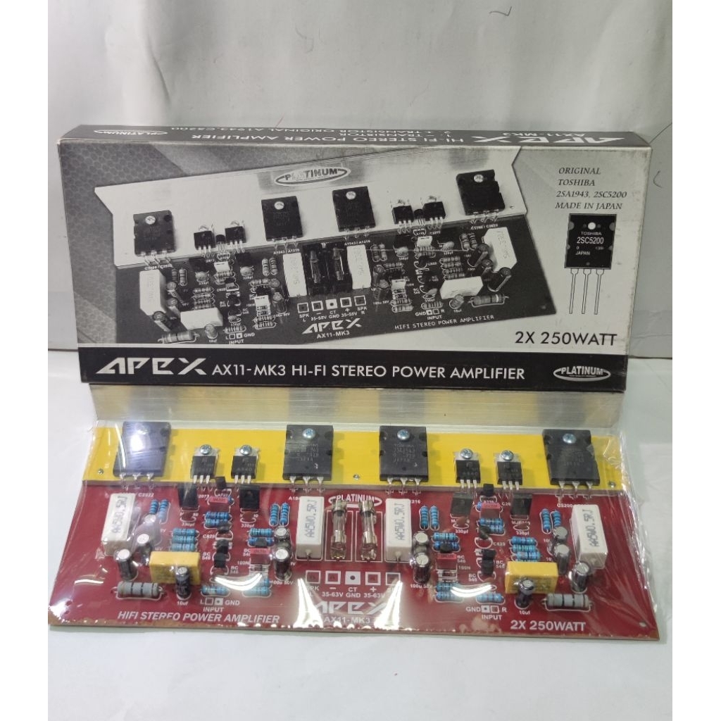 PLATINUM KIT POWER AMPLIFIER APEX AX11 MK3 + TR STEREO 500WATT