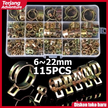TA 115pcs Klem Penjepit Selang Bensin Oli Mobil Motor Universal Clamp Fastener Klem Selang Jepit / K