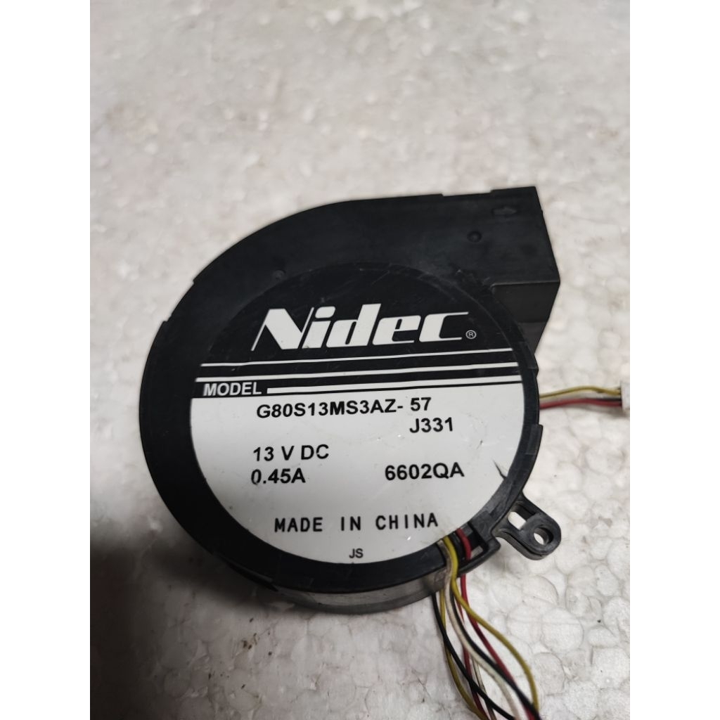 Kipas blower keong NIDEC 8cm 13VDC 0,45A angin kencang