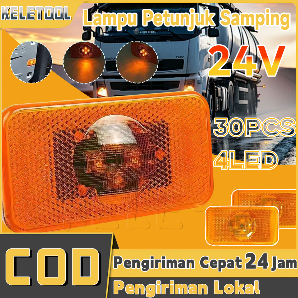 10pcs Lampu Sein Samping Truk LED Lampu Kuning Variasi Truk Lampu Volvo Lampu Truk Lampu Led Led Sei