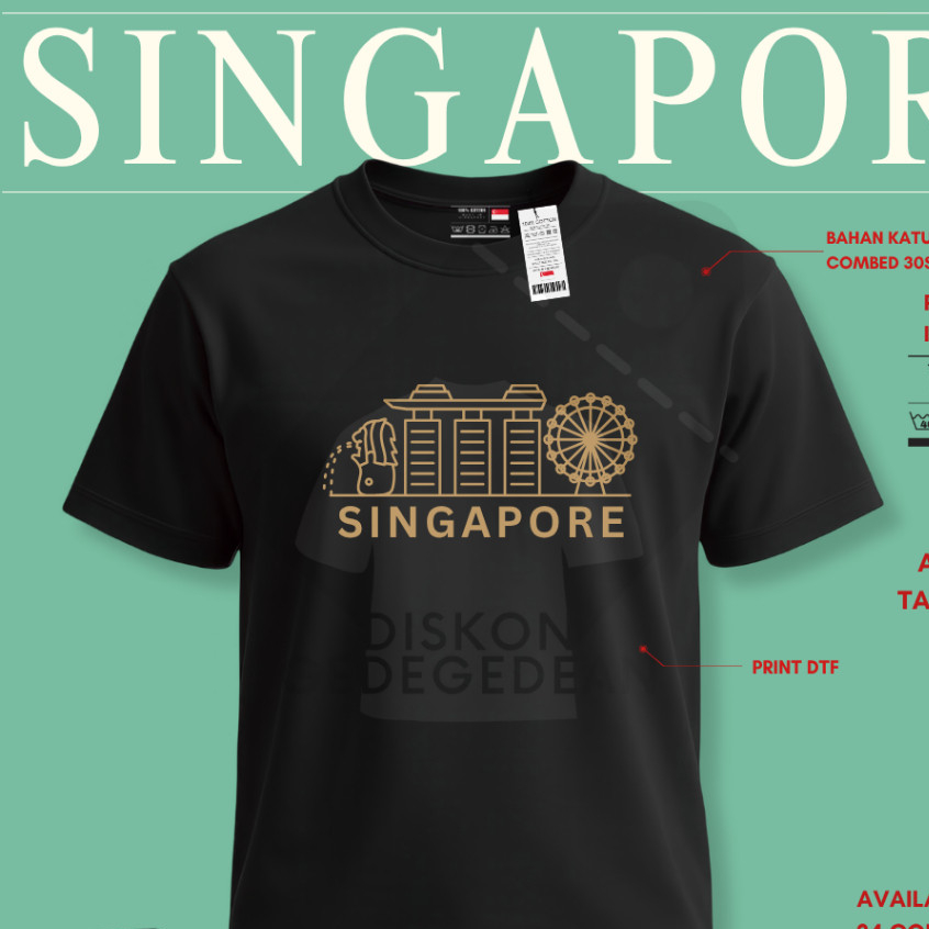 Kaos Oleh Oleh Singapore Singapura  Baju Oleh-oleh Singapore Singapura Kaos Souvenir Singapura Singa