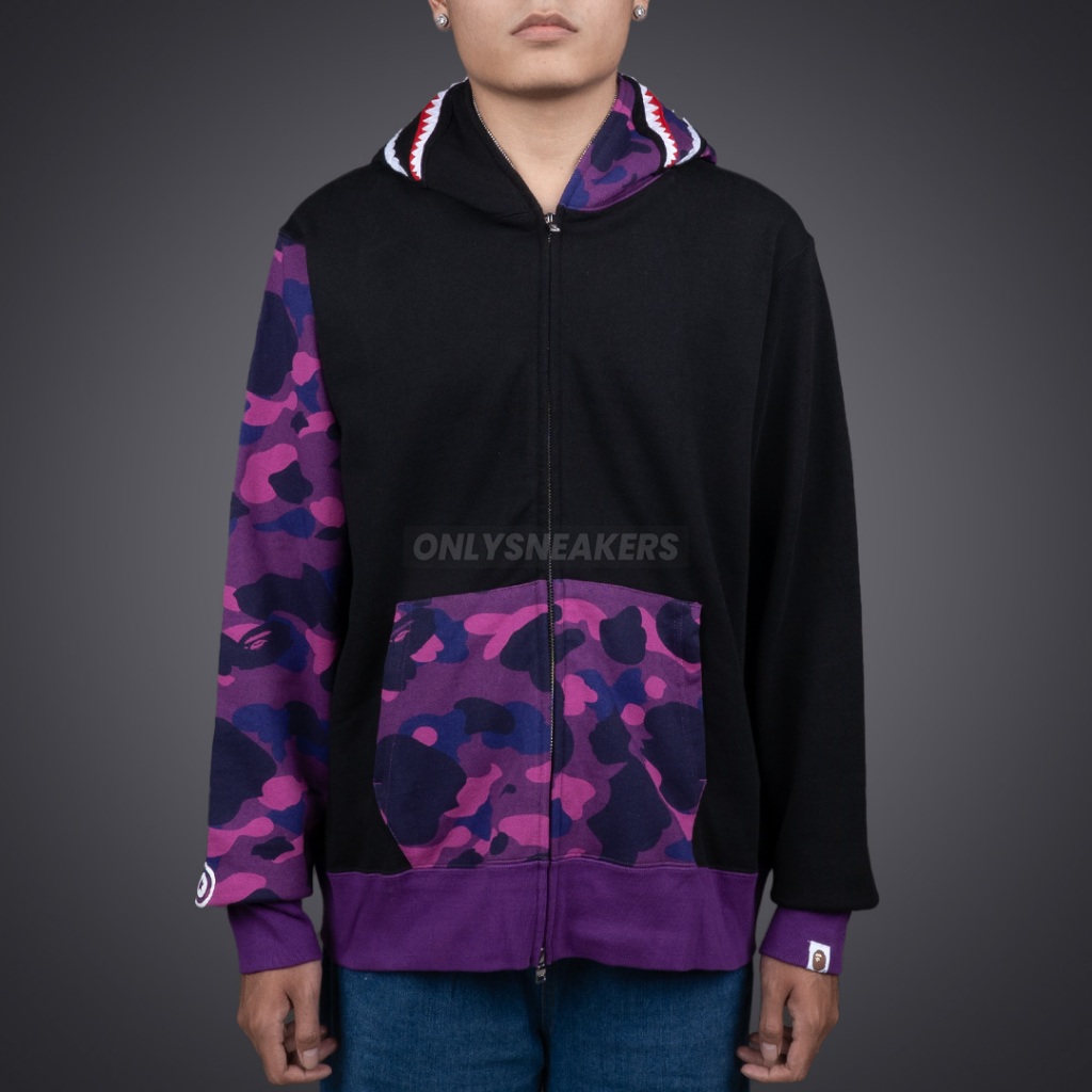 BAPE COLOR CAMO SHARK FULL ZIP HOODIE PURPLE