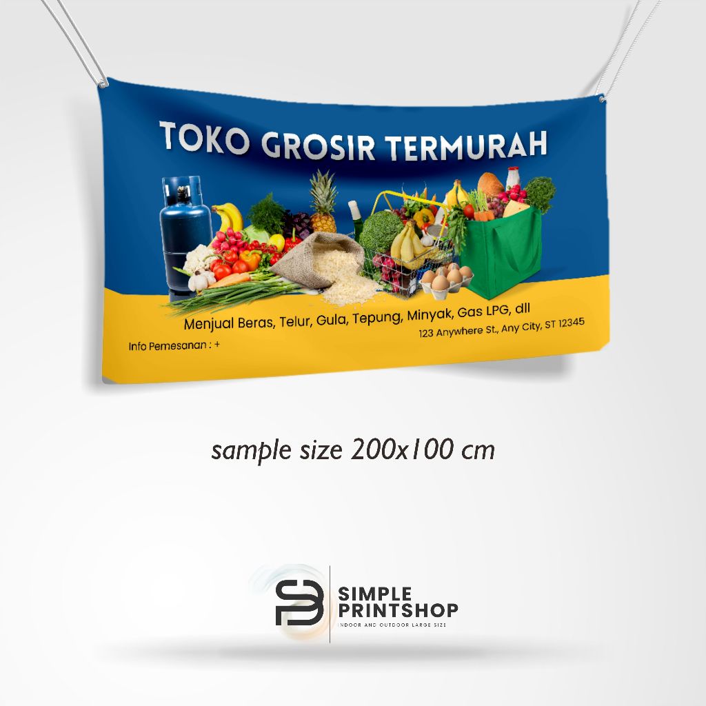 Spanduk Banner Toko Grosir Free Custom Design