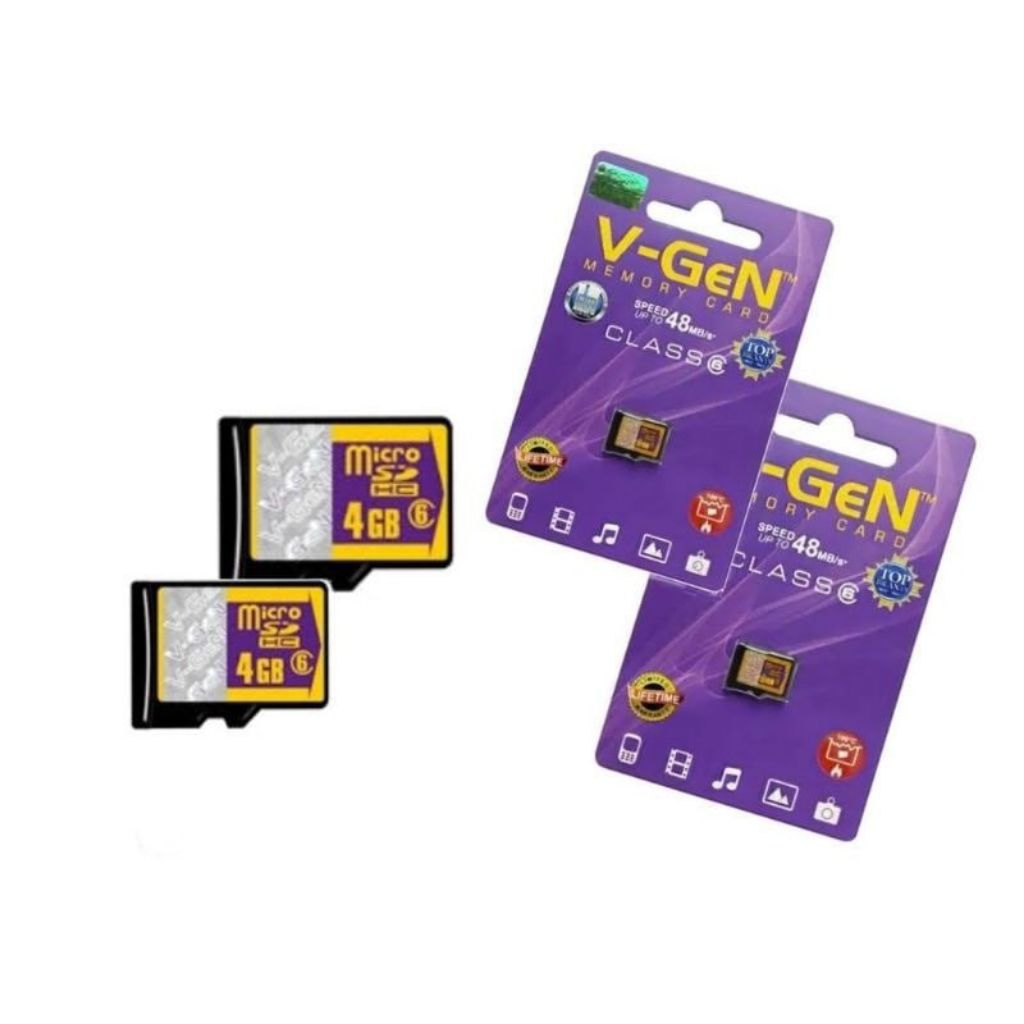 Memory VGEN 4GB VGEN 4GB MEMORY CARD 4GB CLASS 6 MICRO SD V-GEN ORIGINAL MMC MEMORI HP ANDROID SMART