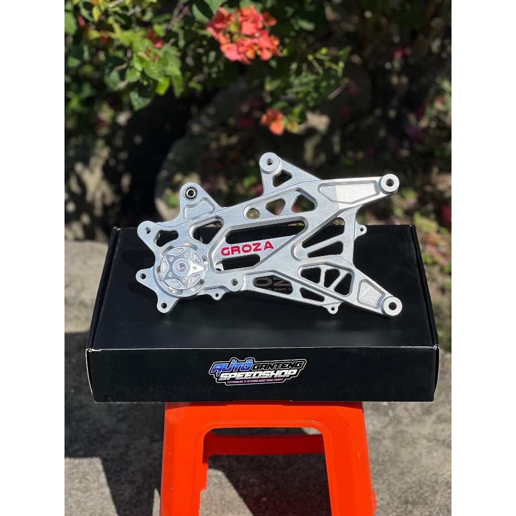Swing Arm Alumunium Billed CNC GROZA Nmax Warna Silver & Chrome