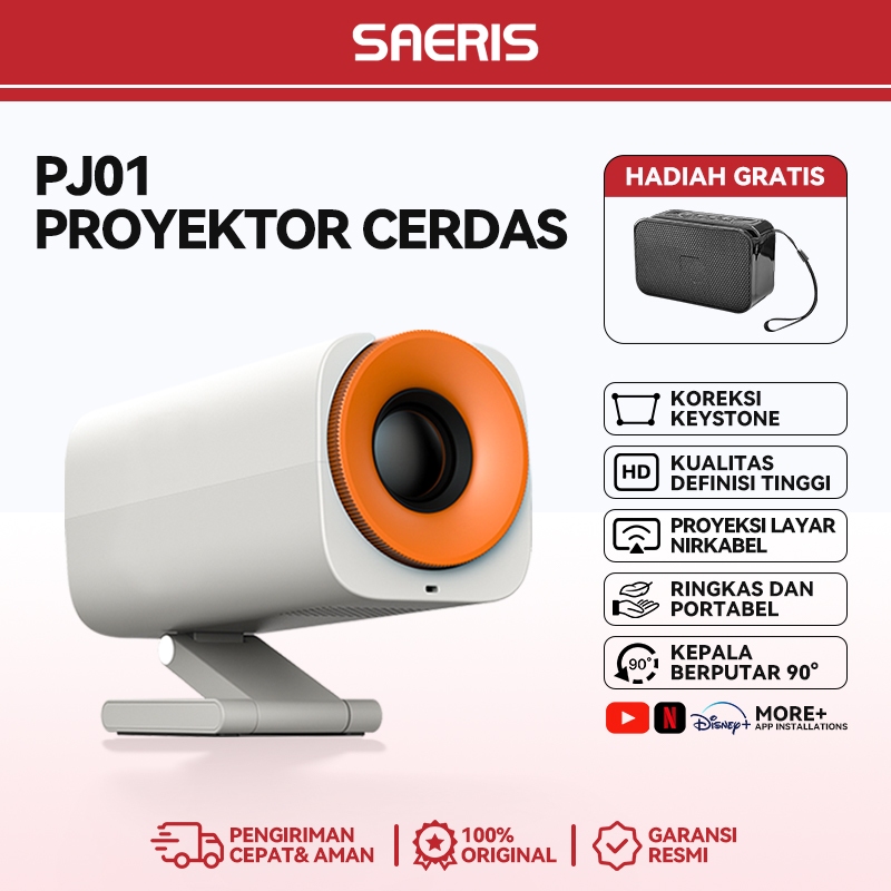 SAERIS Proyektor Mini Proyektor Android 4k Full hd HDMI Infocus Proyektor Mini Home Theater Cinema