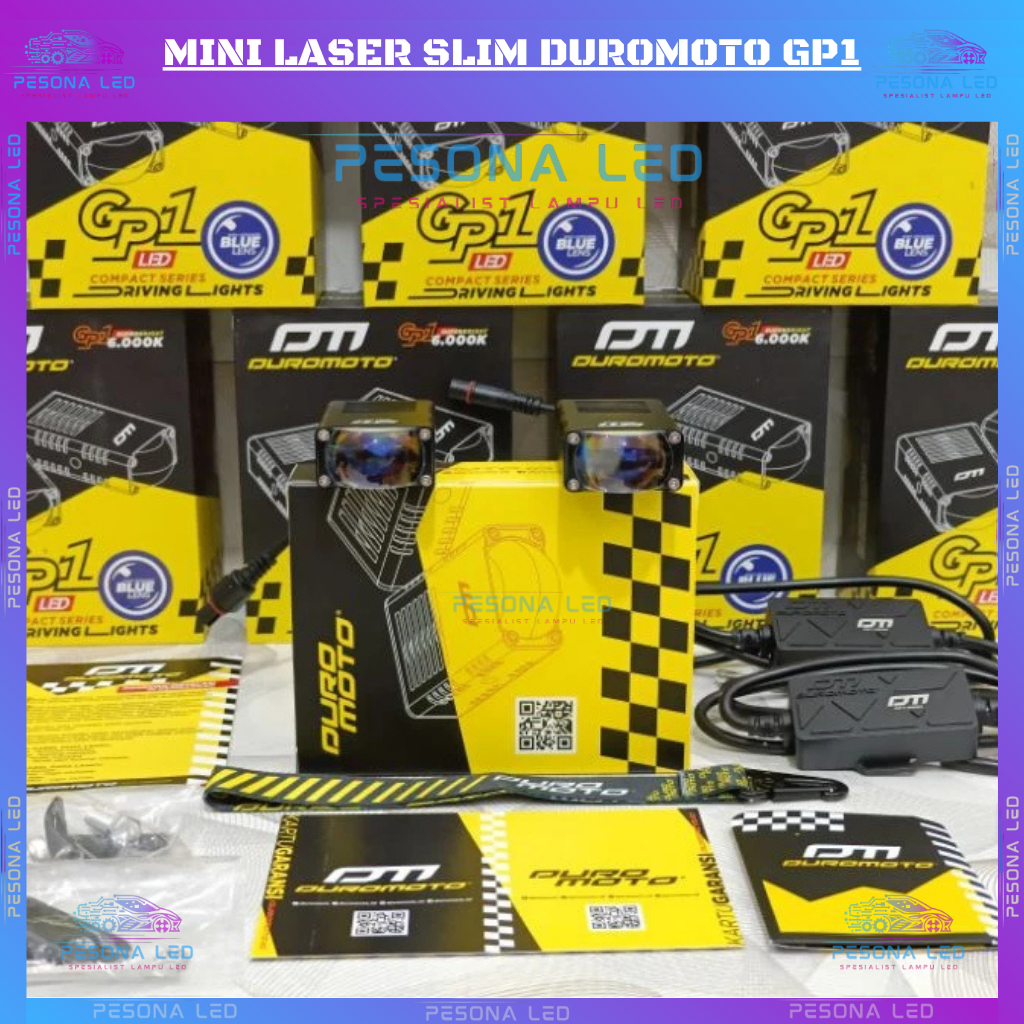 mini laser slim duromoto gp1 blue lens lampu gril mobil PNP mini laser duromoto