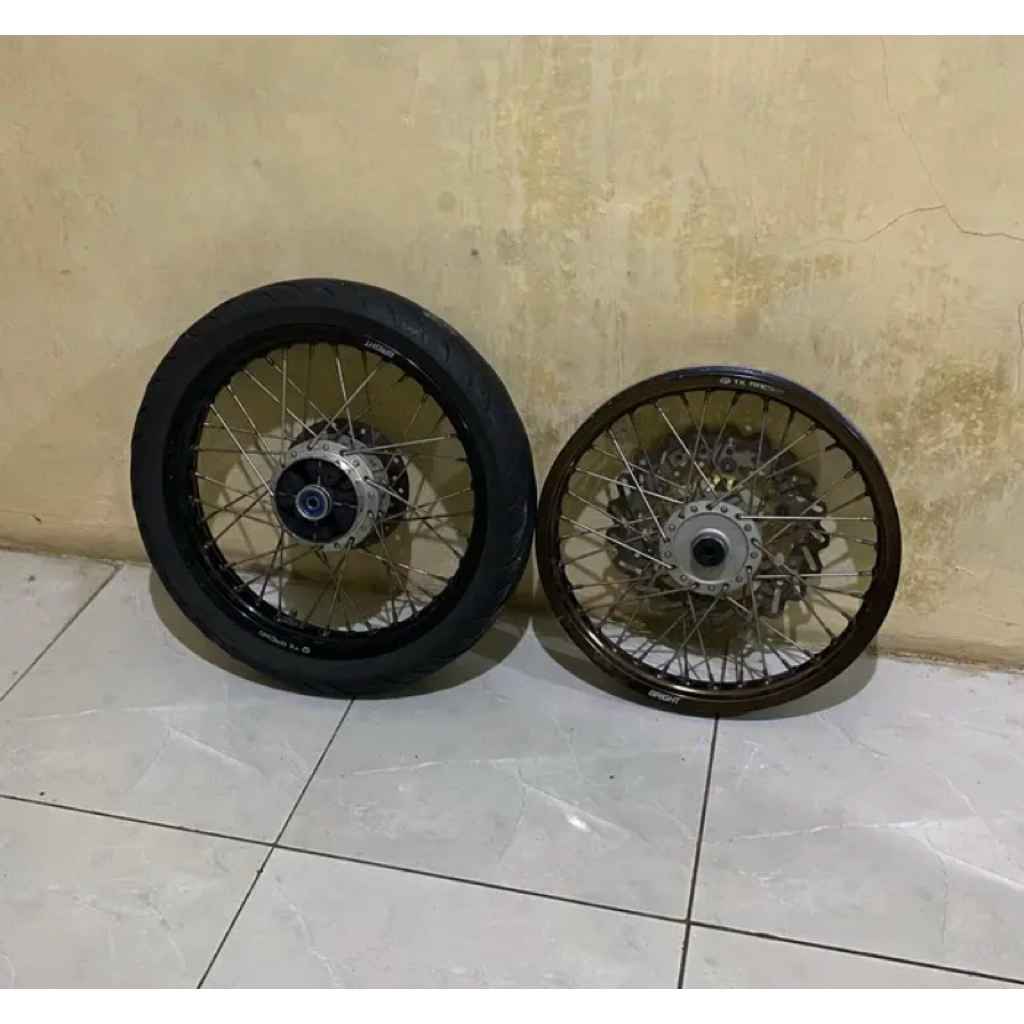 VELG HONDA SONIC 150R TK RACING,Tromol belakang VND,tromol depan Ori Supra DD (tanpa ban)