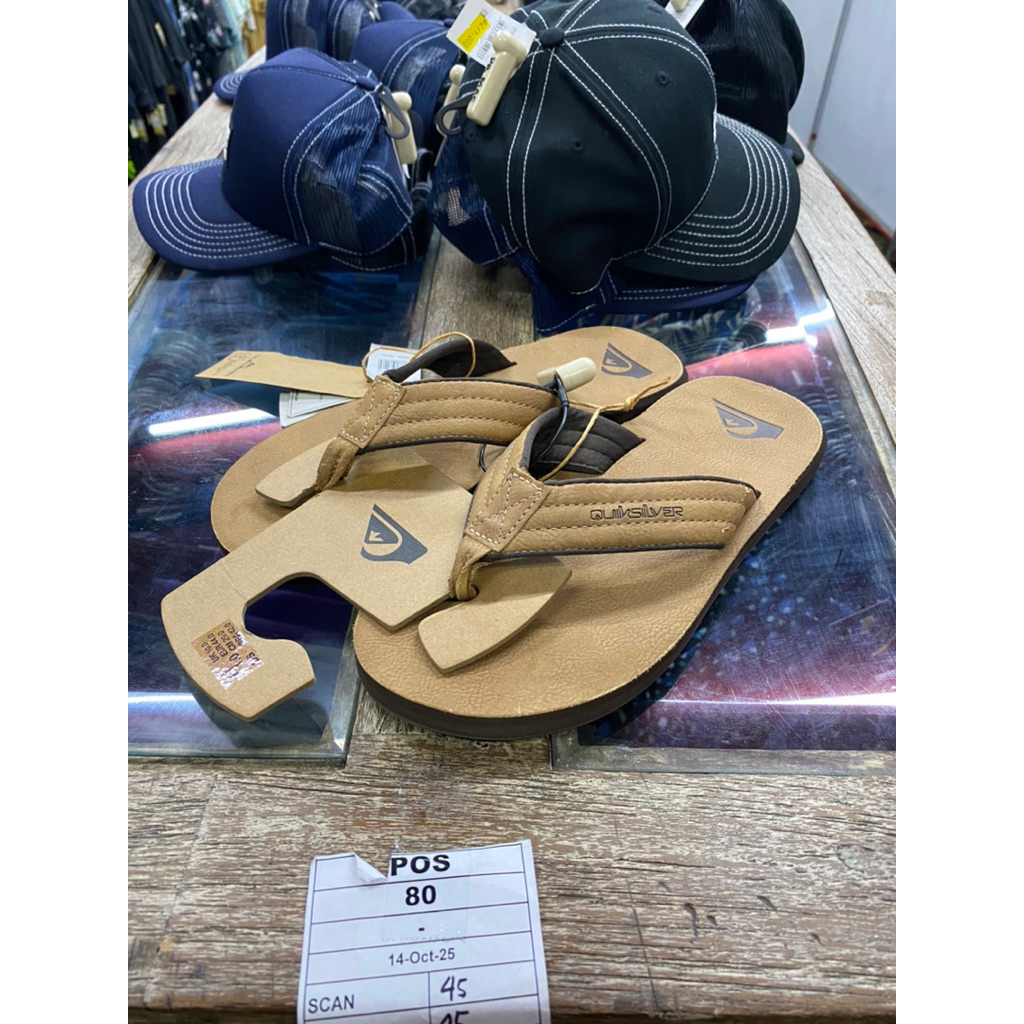 SANDAL QUIKSILVER ORIGINAL 100% COKLAT