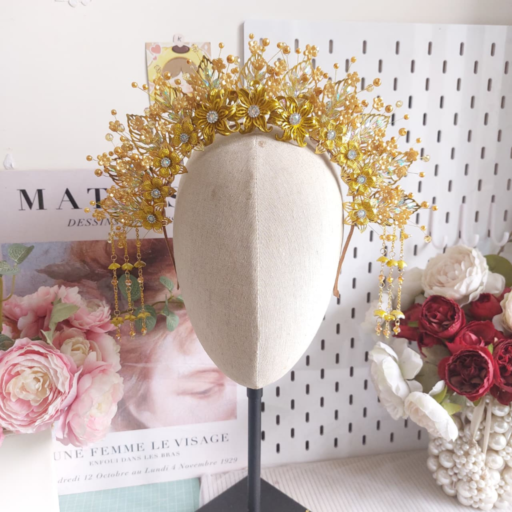 33H HEADPIECE WEDDING/ AKSESORIS HIJAB PENGANTIN/ SUNTING WEDDING/ SUNTIANG MODERN