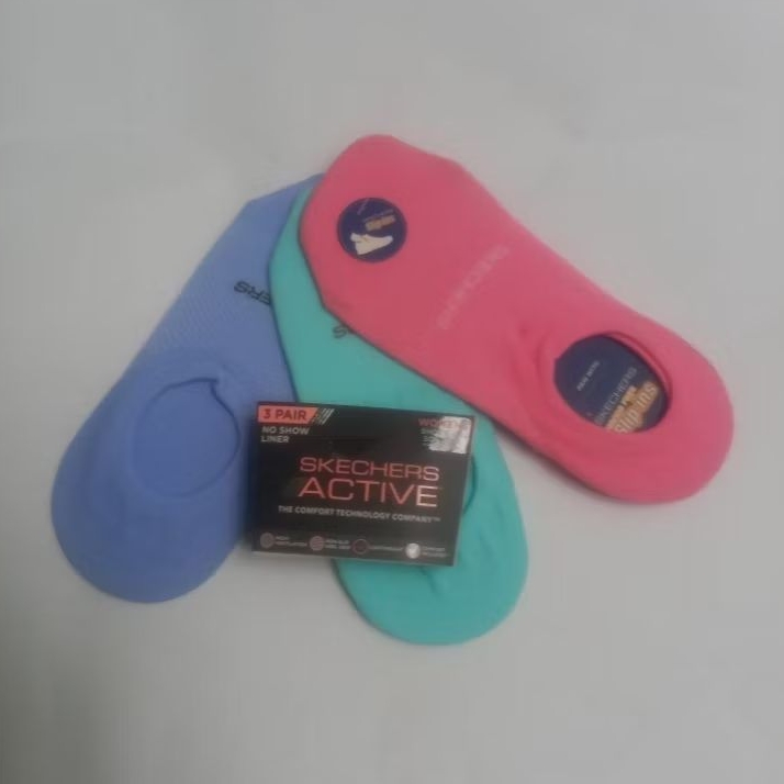 Kaos Kaki Wanita Skechers Women's Invisible Socks isi 3 Pasang