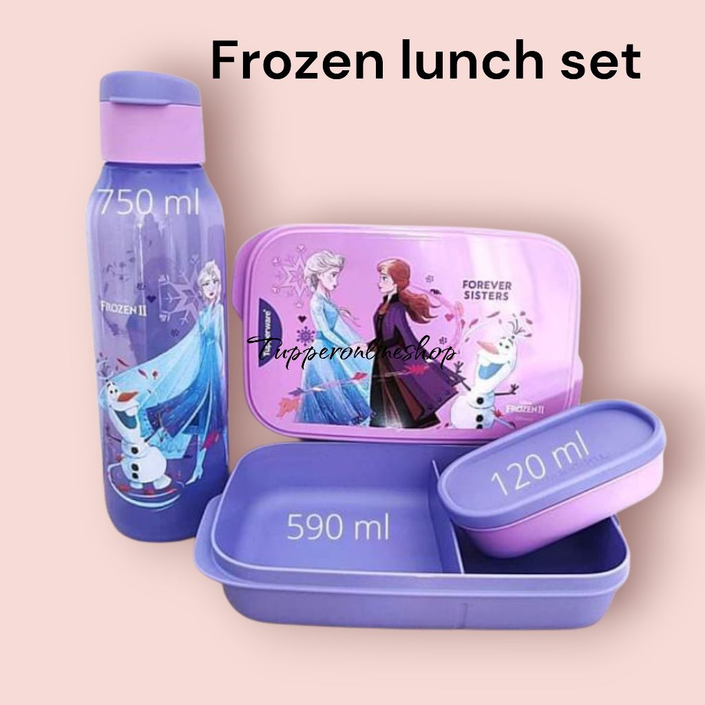 Frozen lunch set tupperware / tempat makan anak gambar frozen