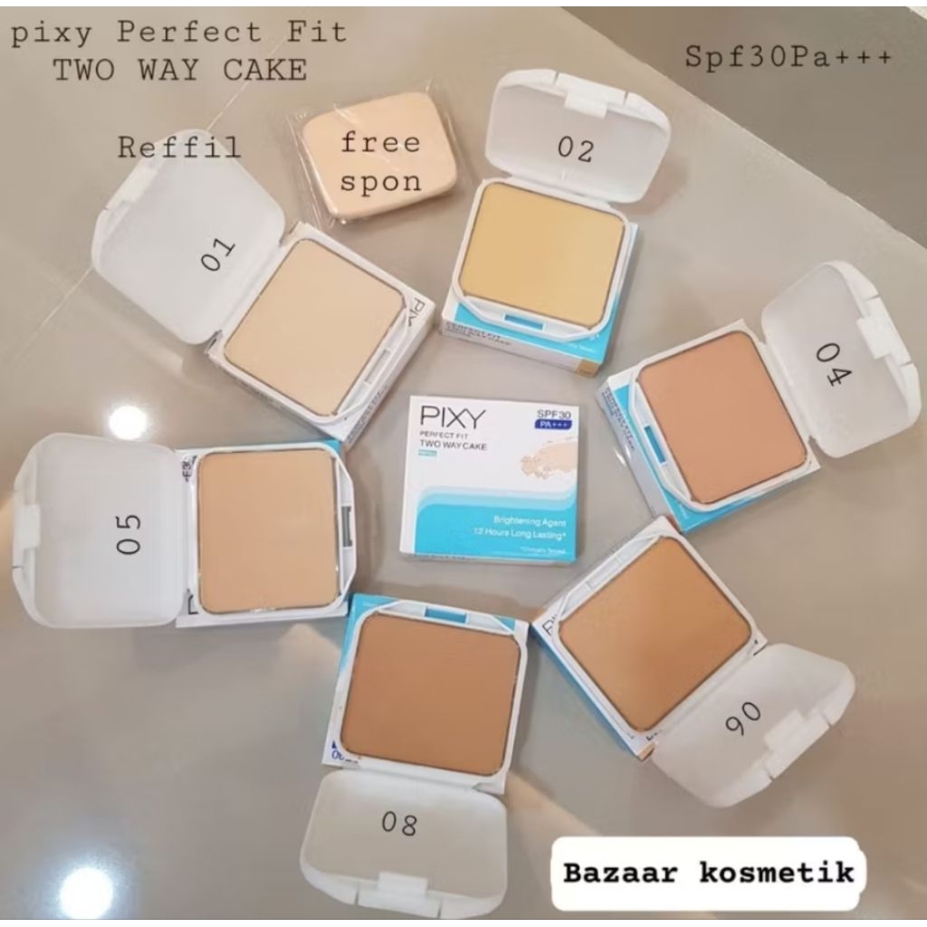 (DIJAMIN ORI, LAIN KW) PIXY Perfect Fit Two Way Cake SPF 30 PA+++ Bedak Padat Isi Ulang Refill dan K