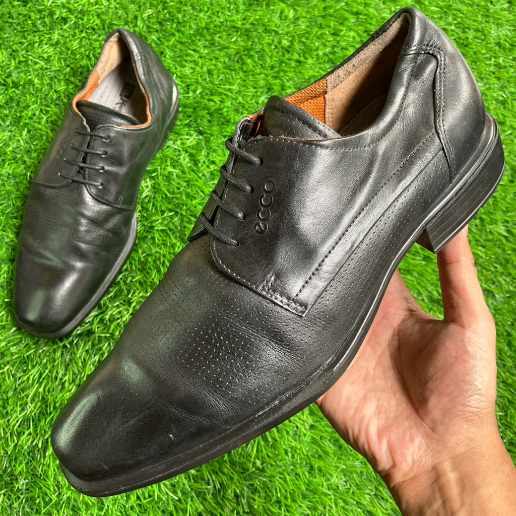 ECCO Pantofel Leather Full Black shoes size 41