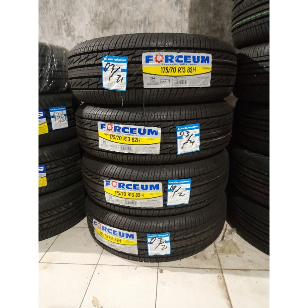 JUAL BAN MOBIL BARU 175 70 R13 FORCEUM TRIDEKA WLW LIST PUTIH HARGA SATUAN