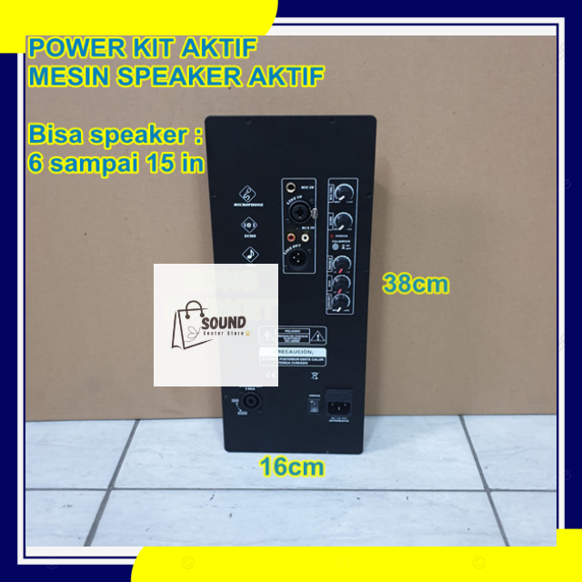 POWER KIT MESIN KIT SPEAKER AKTIF 300 WATT UKURAN 16x38 CM 12inch 15inch