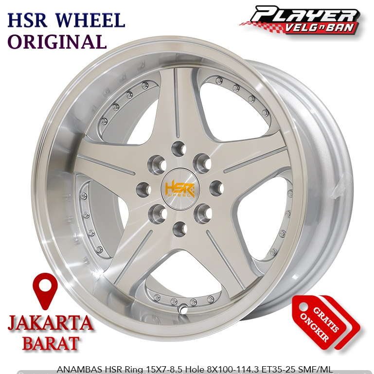 FELAK MOBIL RING15 SILVER CELONG UNTUK VIOS YARIS KIJANG ACCENT VELG HSR ANAMBAS R15 LEBAR 7/8,5