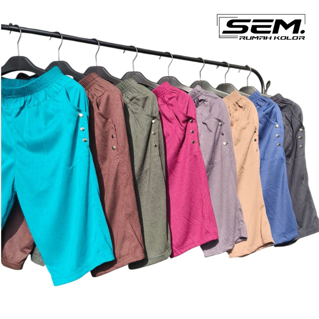 Celana Pendek Wanita Bahan Katun Adem || Celana Pendek Kolor Wanita Jumbo Rumahan Santai