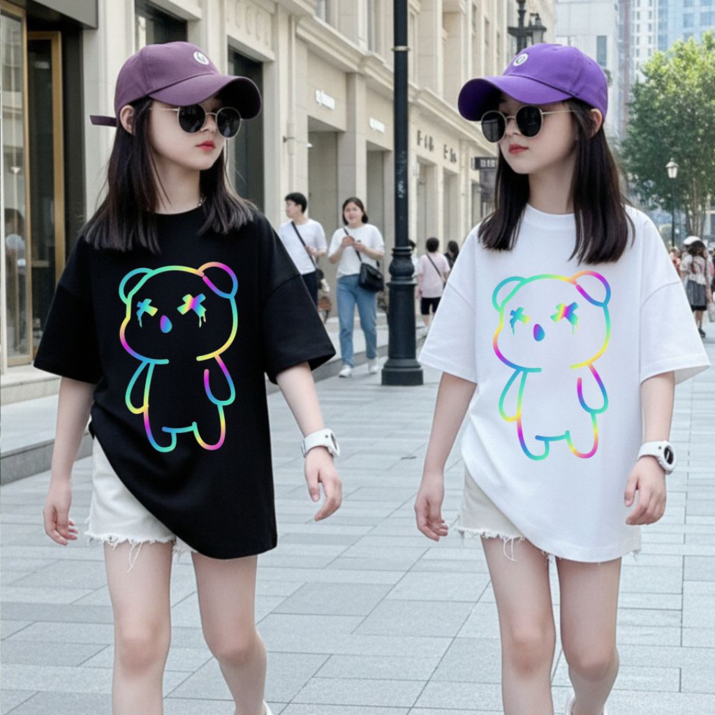 Kaos Oversize anak |Cewek 12 tahun |5-13 Tahun|kaos BONEKA PELANGI|korea style premium baju atasan|K