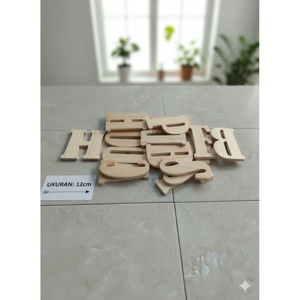 huruf timbul kayu 12cm huruf kayu angka kayu huruf timbul