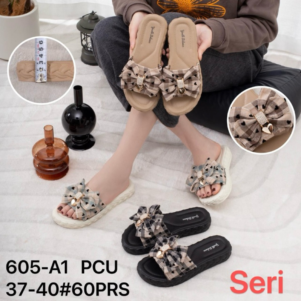 BALANCE sandal wedges pita sandal fashion wanita bahan karet jelly import sendal selop wedges karet 