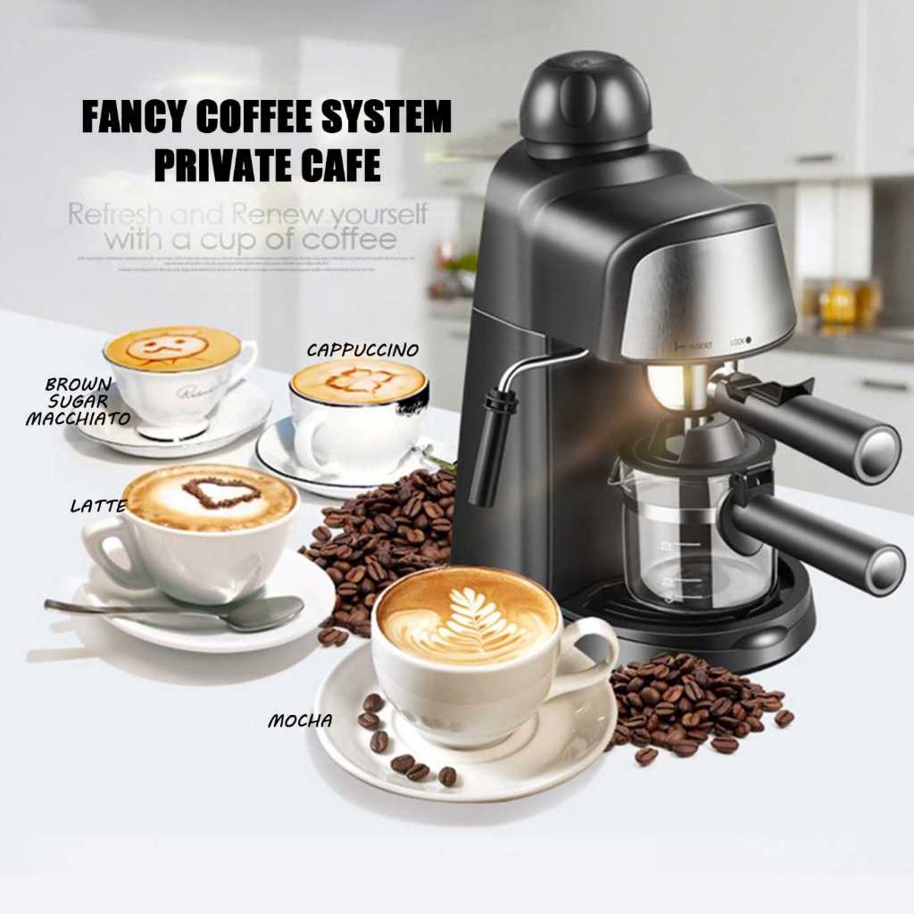 Mesin Kopi Espresso Low Watt - Coffee Maker Frothing Susu Membuat Crema Kopi Terbaik